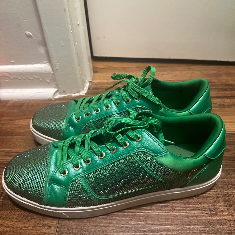 Green Aldo sequin casual shoes